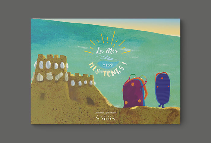 Portfolio of Julien HERON - Interactive Designer based in Hong Kong. Print project - Tip Top Stories Guest Designer artwork La mer a volé mes tongs ! book